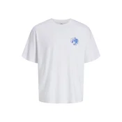 Jack & Jones Plus Majica JORVacation  modra / bela