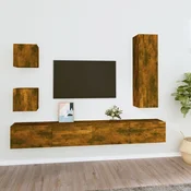vidaXL vidaXL Komplet TV omaric 5-delni dimljen hrast inženirski les, (20914208)