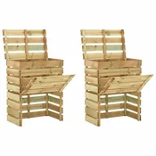 Vidaxl Vrtni kompostnik iz letvic 2 kosa 80x50x100 cm borovina