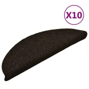 Vidaxl Preproge za stopnice samolepilne 10 kosov 56x17x3 cm temno rjave polkrožne