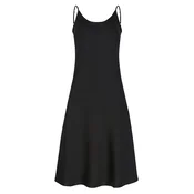 Serena Silueta Obleka Below the knee satin slip dress Grace črna