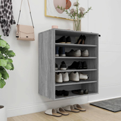 vidaXL Omarica za čevlje siva sonoma 60x35x70 cm konstruiran les