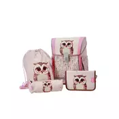 Šolska torba ABC-123 - 4-delni set, ergo flexi, sova