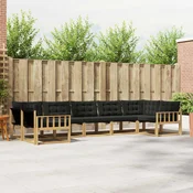 Set vanjskih sofa s jastukom 7 pcs Bijela i crna