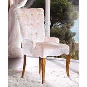 Casa Padrino luxury baroque dining chair with armrests white/brown - Handmade baroque style chair - Baroque dining room furniture - Luxury quality - Made in Italy