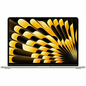 Notebook Apple MacBook Air 13 Retina, M3 Octa-Core, 8GB RAM, 256GB SSD, Apple 8-Core Graphics, INT KB, Starlight Z1BA000N8