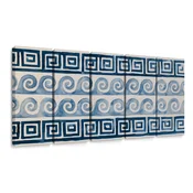 5-delna slika modre spirale in ornamenti - 200x100
