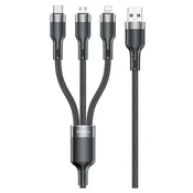 Awei AWEI CL-975 3V1 KABEL ZA IPHONE ANDROID TELEFONE 65W USB-C NA LIGHTNING