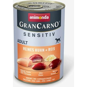 Mokra pasja hrana GranCarno Adult - Sensitiv, 400g - Čisti piščanec in riž