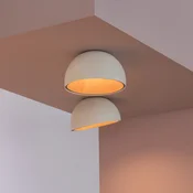 Vibia LED stropna svetilka DUO, bela, višina 23 cm, hrastov les - Dnevna soba/jedilnica - Skandinavski