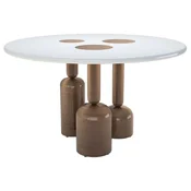 Casa Padrino luxury dining table white/bronze A� 150 cm - Luxury hotel & restaurant furniture