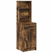 Vidaxl Visok predalnik s predalom Dimljeni oreh 40 x 40,5 x 135 cm