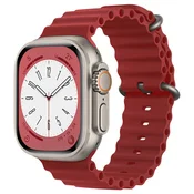 Silikonski pas za pametno uro Techsuit W038 za Apple Watch (42mm/44mm/45mm/46mm/49mm) - temno rdeč