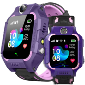 Pametna otroška ura Q19 s prostorom za SIM kartico in z GPS-om - roza vijolična