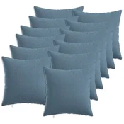 Vidaxl Prevleka za blazino 12 kos HEERLEN Jeans modra 40 x 40 cm Blago