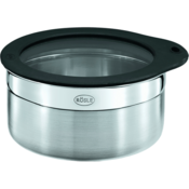 Rösle Jar with Silicone Glass Lid O 12 cm 0,70 l Stainless Steel 18/10 Silicone Dishwasher Safe Black 16556