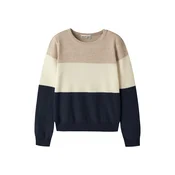 NAME IT Pulover NKMVOHAN kremna/temno bež/mornarska
