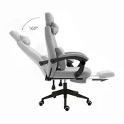 Timeless Tools Ergonomski pisarniški stol s naslonjalom za glavo, nastavljivim podnožjem in nagibnim naslonjalom - svetlo siva, (5000262176)