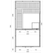 MEGIW tradicionalna vanjska sauna MUSTA (397x200cm)