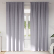 vidaXL Zavese z zavesami 2 pcs Metalno siva 260 x 140 cm Poliester