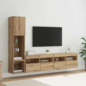 TV zidna jedinica 4 pcs Umjetnicki hrast Konstruirano drvo