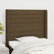 Vidaxl vidaXL Vzglavje s krilci temno rjavo 83x16x118/128 cm blago