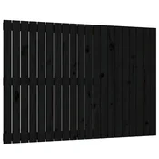 Vidaxl Stensko posteljno vzglavje črno 127,5x3x90 cm trdna borovina