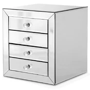 Casa Padrino luxury bedside table with 4 drawers - Mirrored nightstand - Luxury furniture