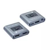 Techly IDATA HDMI-2128KT HDMI 2.1 2x1 Preklopnik 8K60Hz s daljinskim upravljacem