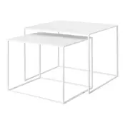 Bele kovinske mizice v kompletu 2 ks 50x60 cm Fera – Blomus