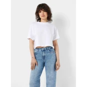 Noisy May Majica Alena 27023863 Bela Cropped Fit