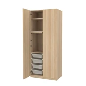 PAX / FORSAND Kombinacija garderobera, belo b. im. hrastovine/belo b. im. hrastovine, 100x60x236 cm