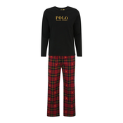 Polo Ralph Lauren Duga pidžama, zlatno žuta / crvena / crna
