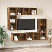 Set TV komoda Zidne 4 pcs Staro drvo Konstruirano drvo