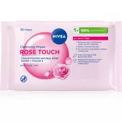 Nivea Nivea Rose Touch Micelarni čistilni robčki za obraz, 25 kos