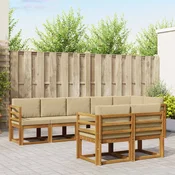 Set vanjskih sofa 8 kom. Prirodna i bež