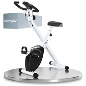 SPORTNOW Magnetno zložljivo sobno kolo z 8 stopnjami upora, LCD zaslon in srčni utrip, kolesca, nastavljivo sedlo in integriran nosilec, iz jekla, črna