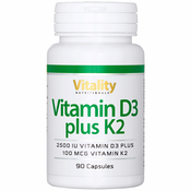 VE Vitamin D3 2500 IU plus K2 100mcg x90 caps