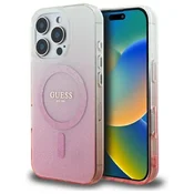 shumee Ovitek Guess Glitter Gradient MagSafe za iPhone 16 Pro, roza
