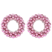 Vijenci s božicnim kuglicama 2 pcs Ružicasta 33 x 33 x 7 cm
