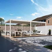 Bioklimatska pergola Antares — Samostoječa/3.6 x 7.2/Ivory krem/Ročni