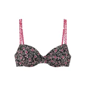 LASCANA Bikini zgornji del magenta / črna / bela