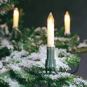 Konstsmide Christmas Veselska veriga s svečami na stebrih za zunanjo uporabo, 12 m - slonokoščena, zelena - Plastika