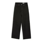 Bershka Kavbojke črn denim/srebrna
