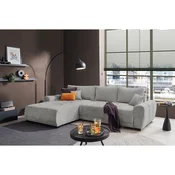 Livetastic KOTNA GARNITURA S POSTELJNO F, srebrne barve tekstil