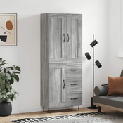 Greatstore Visoka komoda siva sonoma 69,5x34x180 cm inženirski les