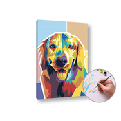 Slikanje po številkah GOLDEN RETRIEVER | nizka težavnost | nizka težavnost
