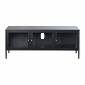 Črna kovinska TV omarica 132x52 cm Carmel – Unique Furniture