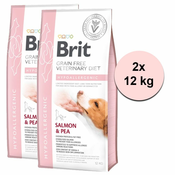 Brit Veterinary Diets GF dog Hypoallergenic 2 x 12 kg
