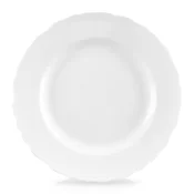 Northix Eleganten desertni krožnik iz belega porcelana z valovitim robom
